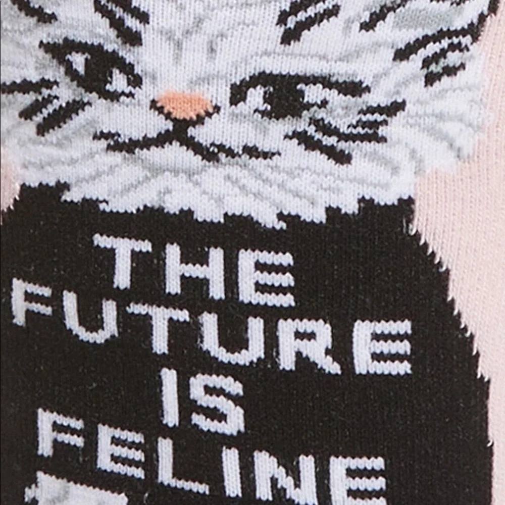 YELLOW OWL WORKSHOP THE FUTURE IS FELINE WOMENS SOCKS OS NWT